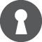 Graphic icon of a keyhole