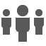 Graphic icon of three people