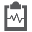 Graphic icon of a clipboard with an EKG status line